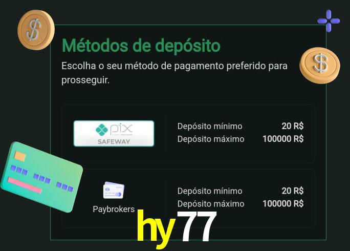 O cassino hy77 oferece uma grande variedade de métodos de pagamento
